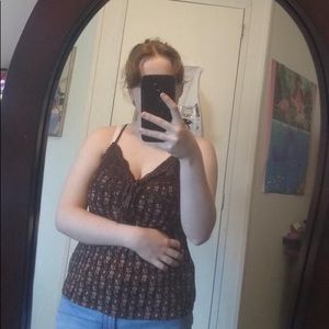 Lacy brown tank top